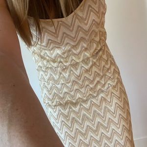 Lily Pulitzer chevron gold and white dress